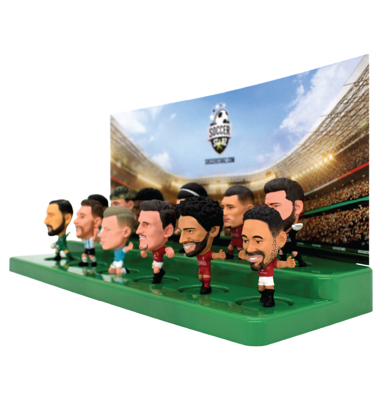 Soccerstarz - Stand for 12 SoccerStarz Figures (Generic Green) and 12 SoccerStarz Figures (SET A)