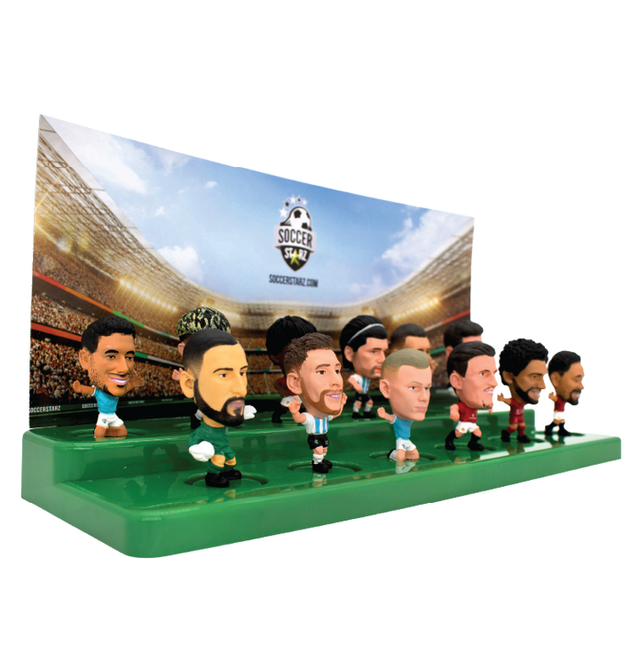 Soccerstarz - Stand for 12 SoccerStarz Figures (Generic Green) and 12 SoccerStarz Figures (SET B)